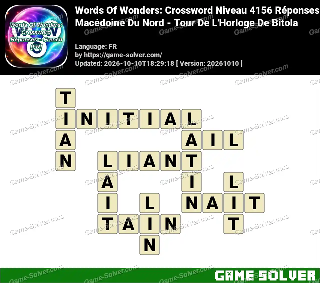 Words Of Wonders: Crossword Niveau 4156 Réponses – Macédoine Du Nord – Tour De L’Horloge De Bitola
